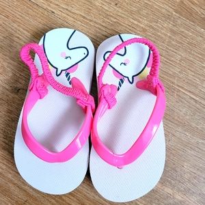 💖🦄 Brand New Baby Girl Unicorn Flip Flops